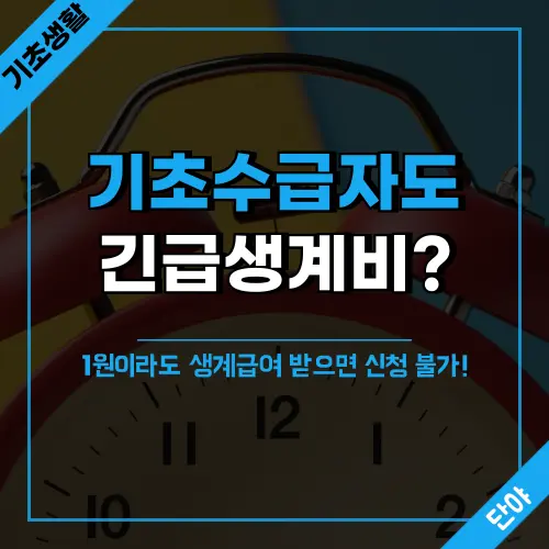 기초생활수급자 긴급생계비 신청 가능성 완벽 분석