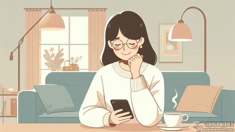 기초생활수급자가 집에서 안심하며 휴식을 취하는 일상적인 모습