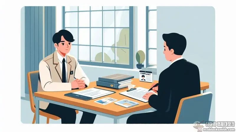 주민센터에서 전입신고 절차를 진행하는 모습