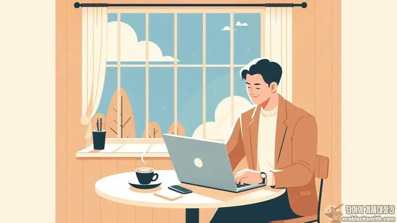 기초수급 자격유지하며 안전한 주식투자를 계획하는 안정적인 모습