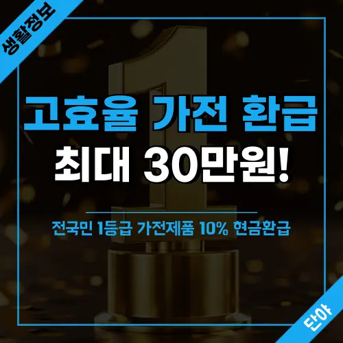 고효율 가전 환급 30만원 지원 안내