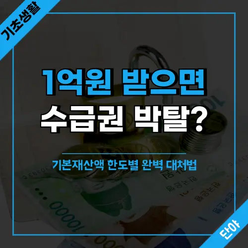 기초수급자 1억원 입금시 탈락 위험과 대처법 안내