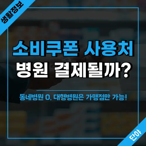 민생회복 소비쿠폰 병원 사용처 안내