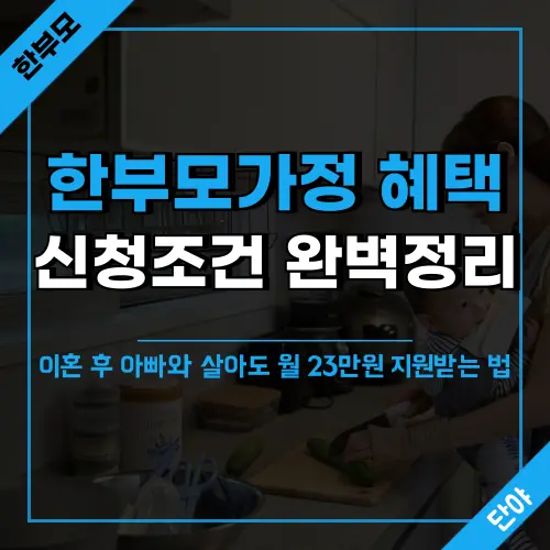 한부모가정 혜택 신청조건과 월 23만원 아동양육비 지원 방법을 설명
