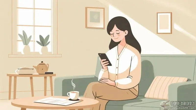 기초생활수급자가 금융재산 걱정에서 벗어나 안도하는 모습