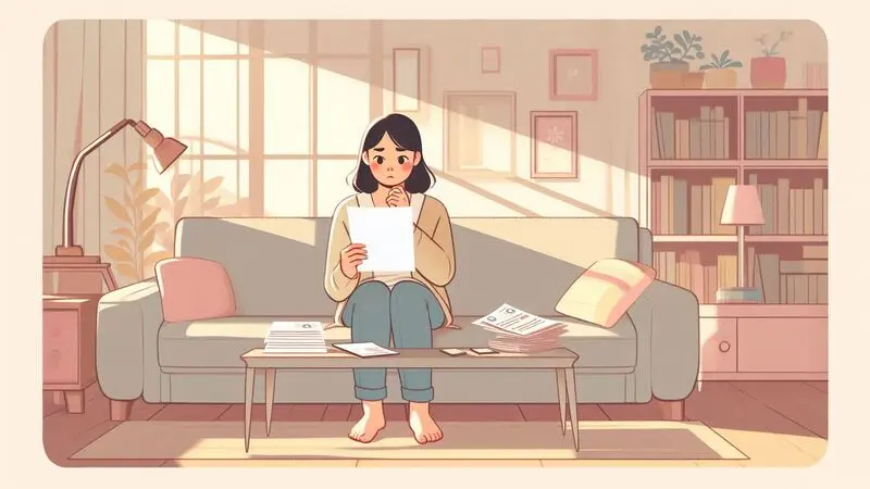 생계급여 중지 통지서를 받고 당황스러워하는 기초생활수급자의 모습
