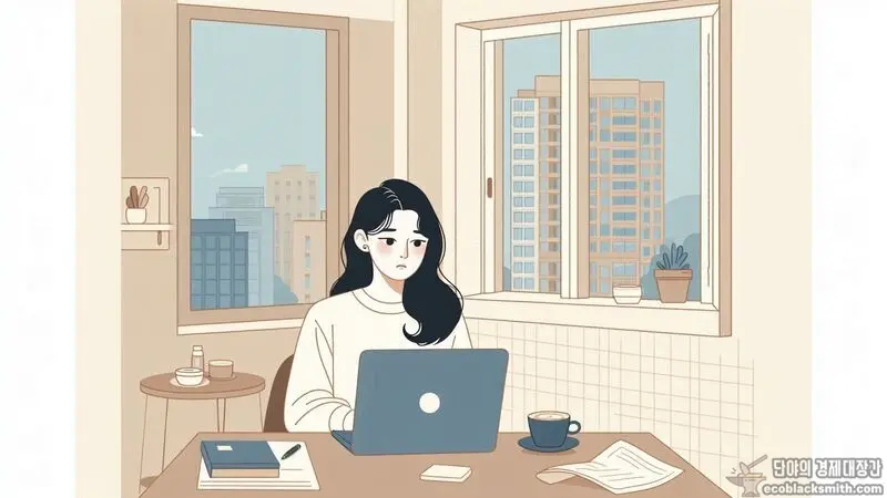 기초생활수급자가 주거 옵션을 고려하며 깊이 생각하는 모습
