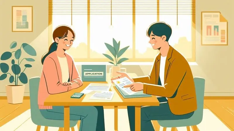 기초생활수급자 신청 상담을 받으며 희망적인 결과를 확인하는 여성