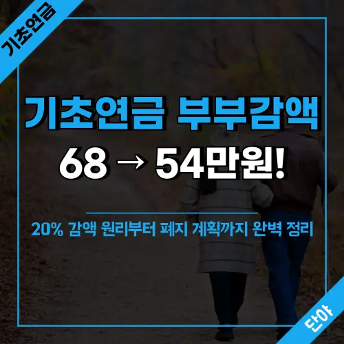 기초연금 부부감액으로 예상 68만원 대신 54만원만 받게 되는 이유와 20% 감액 제도 원리, 향후 폐지 계획에 대한 완벽한 해결책