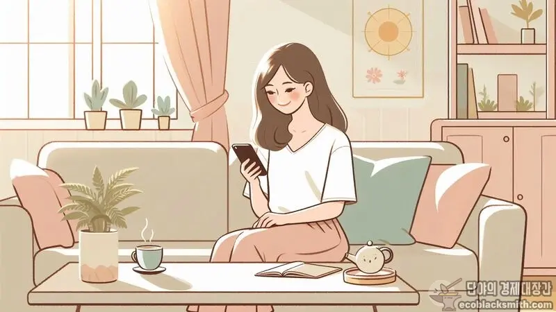 기초생활수급자가 상금 소식에 안도하며 미소 짓는 일상 장면