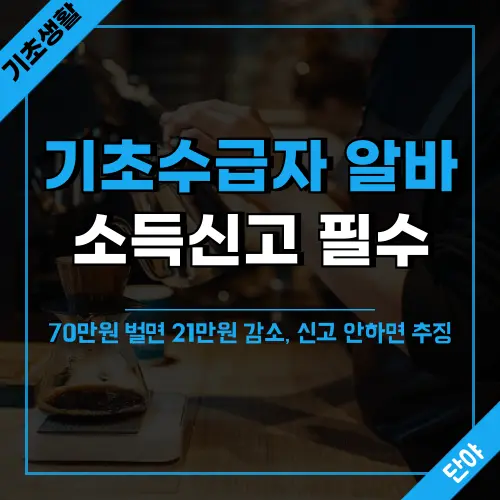 기초수급자 대학생이 아르바이트할 때 반드시 알아야 할 소득신고 의무와 생계급여 감소 계산법, 70만원 수입시 21만원 차감되는 이유와 미신고시 부정수급 추징 위험성에 대한 완벽 가이드