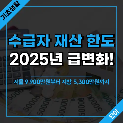 2025년 기초생활수급자 재산 한도가 지역별로 최대 4,600만원 차이나며 통장 잔액뿐 아니라 가족 명의 재산까지 모두 합산하여 계산하는 새로운 수급 기준과 기본재산액 완벽 가이드