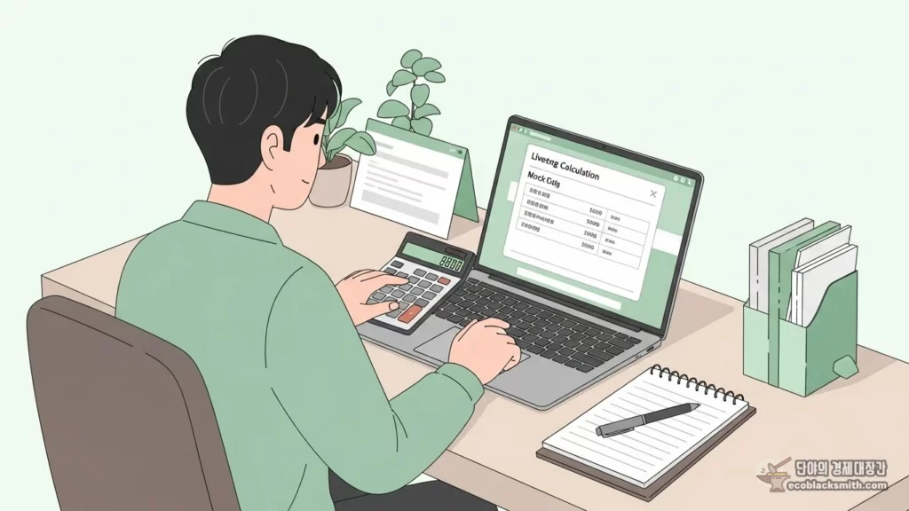 복지로 사이트에서 생계급여 수급 가능 여부를 확인하는 청년