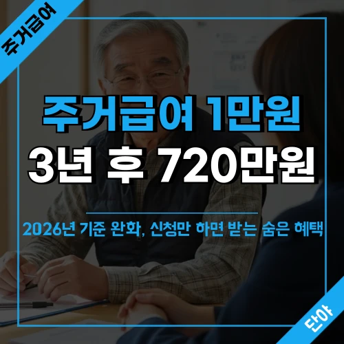 70대 어르신이 주민센터에서 주거급여 신청 상담을 받고 있는 모습