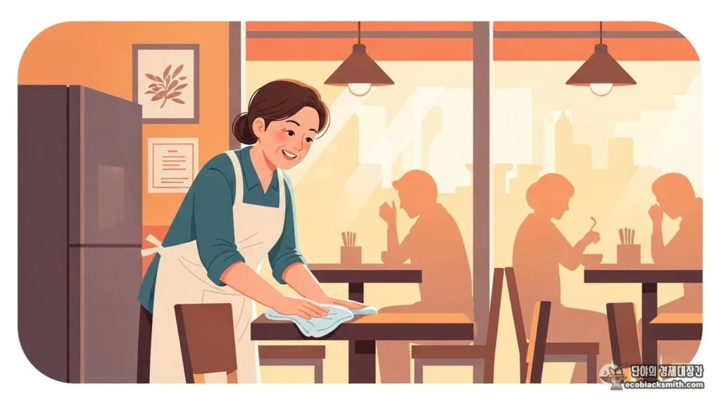 희망저축계좌 가입을 위해 식당에서 일하는 수급자의 일상