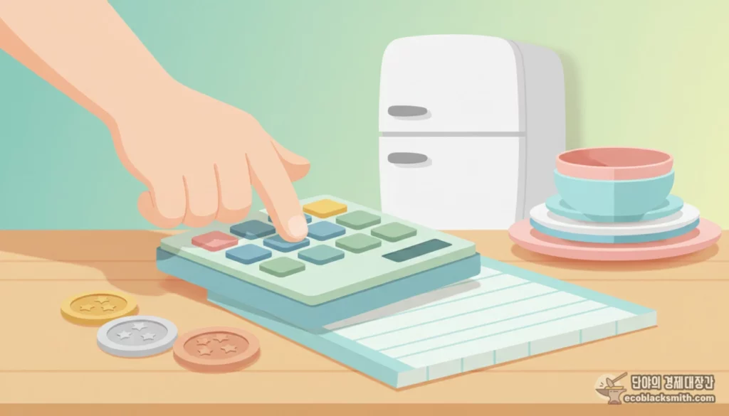 긴급복지 소득기준 충족 여부를 계산기로 확인하는 장면