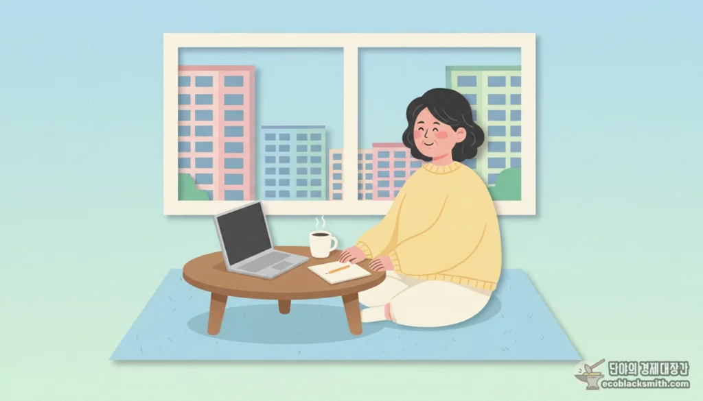 유족연금 소득 기준과 지급정지 조건을 확인한 뒤 안도하는 모습