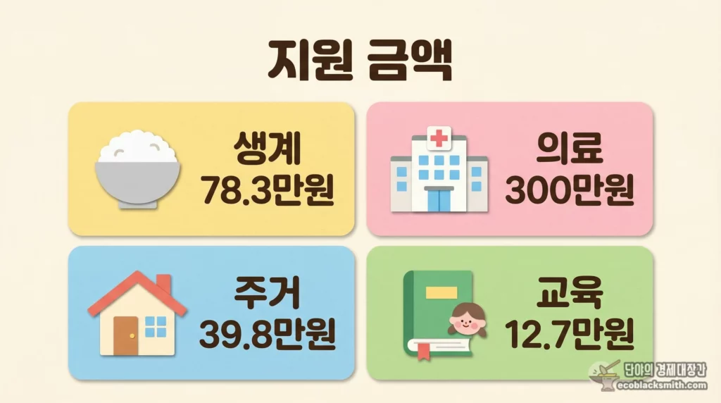 긴급복지지원 생계·의료·주거·교육 항목별 지급 금액 요약