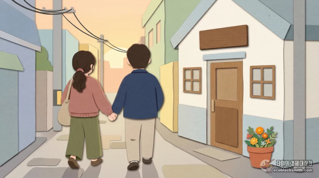 의료급여 2종 수급권자 엄마와 아이가 1차 의료급여기관인 동네 의원을 방문하는 장면