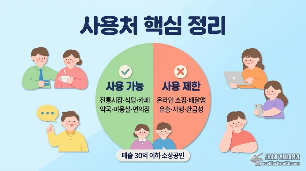 고유가 피해지원금 사용 가능 업종과 제한 업종 사용처 구분