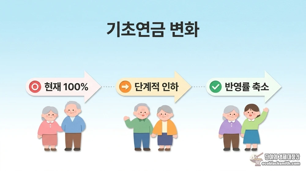 기초연금 소득인정액 반영 비율이 단계적으로 인하되는 향후 변화 방향